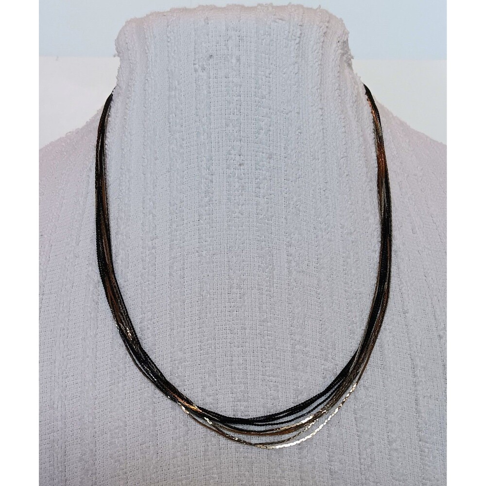 Vintage Gothcore MultiChain Black & Silvertone Necklace 22 in